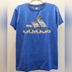 Adidas Blue Tee with Silver Logo